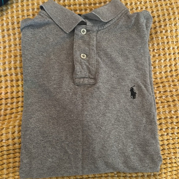 Polo Ralph Lauren Gray Short Sleeve Shirt 100% Cotton Mens Polo Size Large - Picture 2 of 4